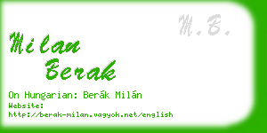 milan berak business card